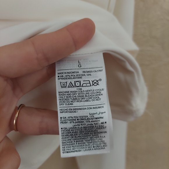 Old Navy ivory V-Neck long sleeve top Sz large - Picture 5 of 9